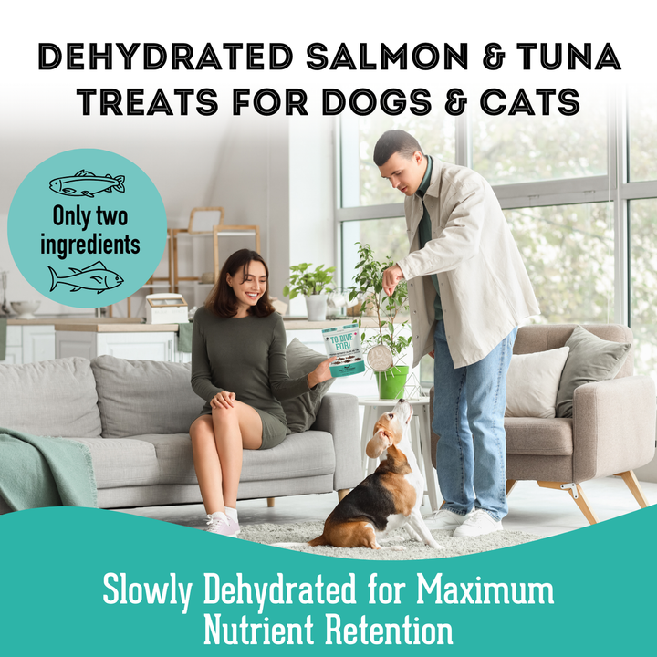 Premium Dehydrated Protein Wild Salmon & Tuna Treat For Dogs & Cats