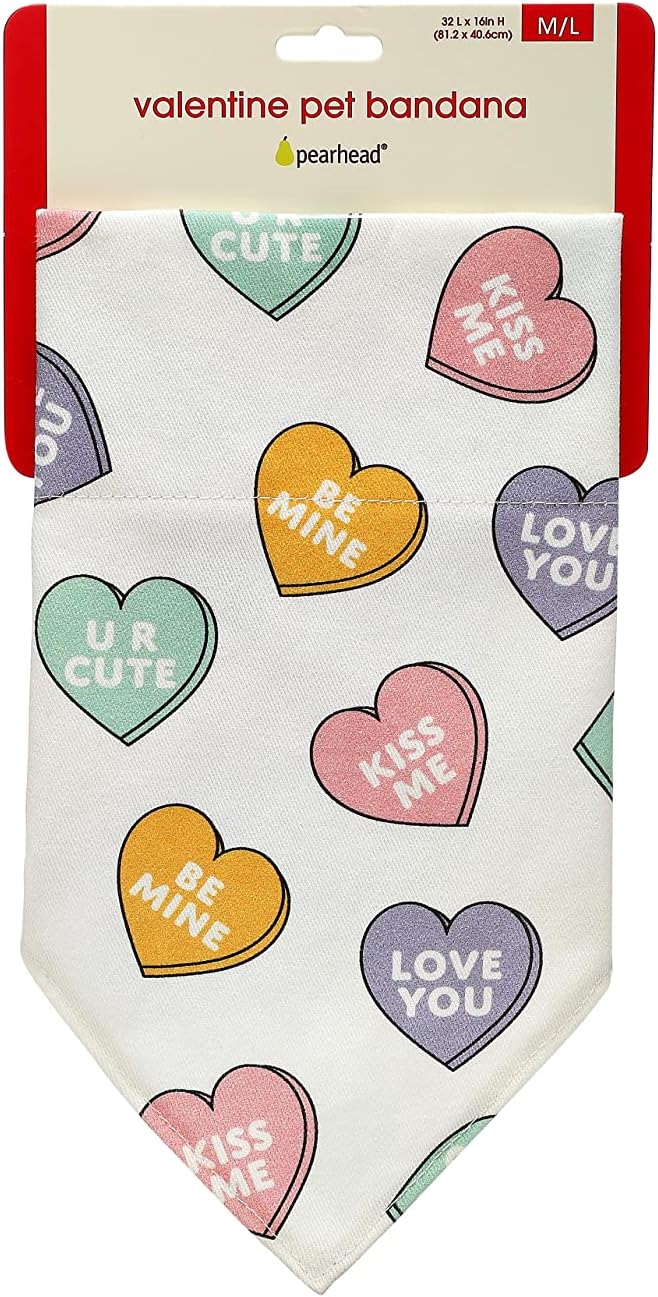 Pearhead Candy Hearts Pet Bandana - M/L