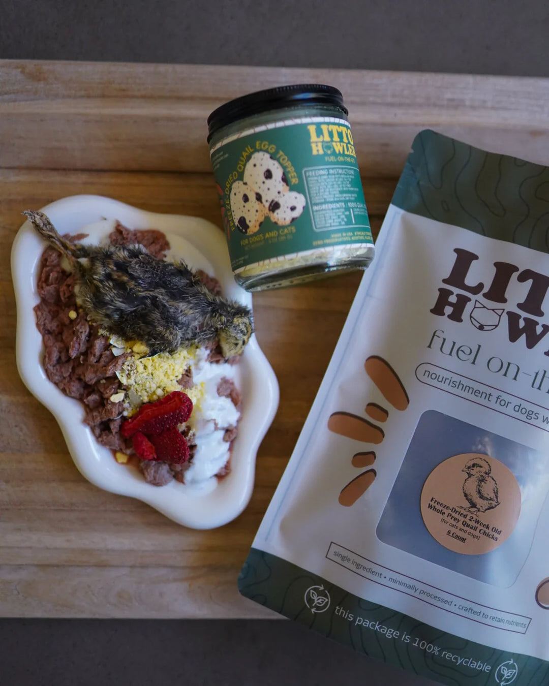 Freeze-Dried Whole Prey 2-Week Old Quail Chicks | Litto Howler