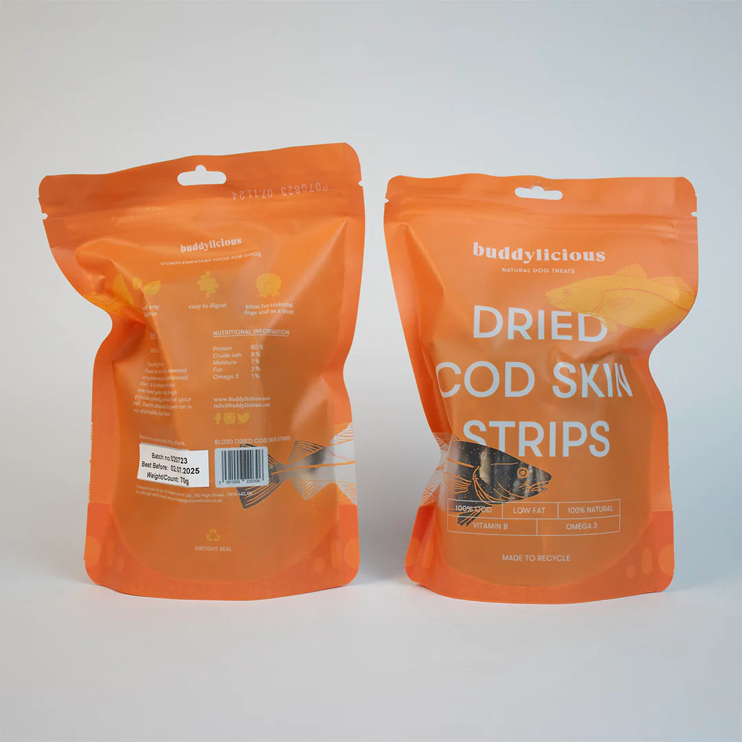 Dried Cod Skin Strips