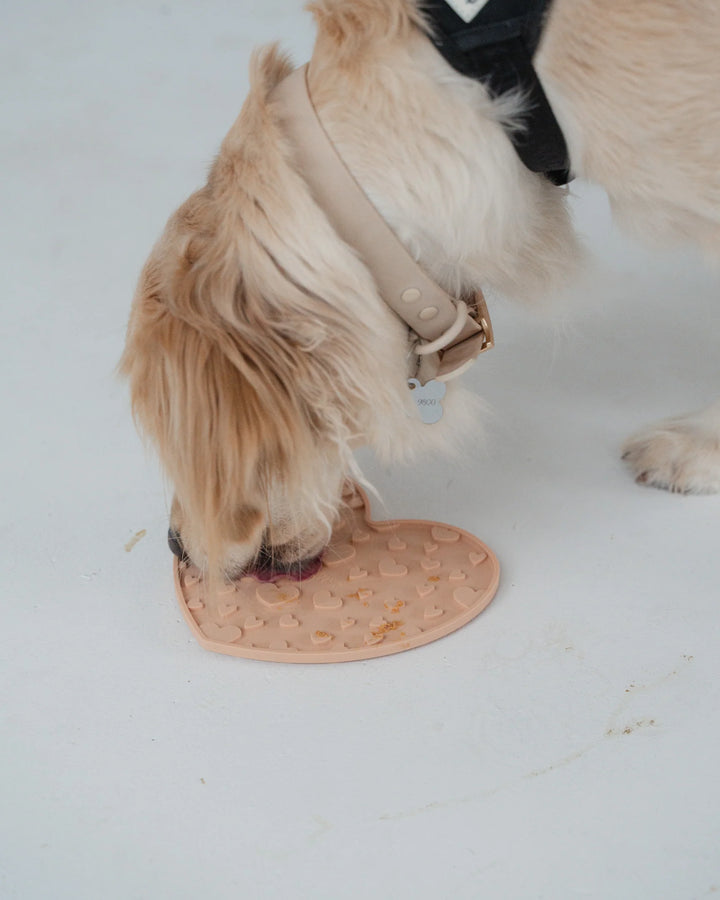 Blush Pink Heart Enrichment Lick Mat