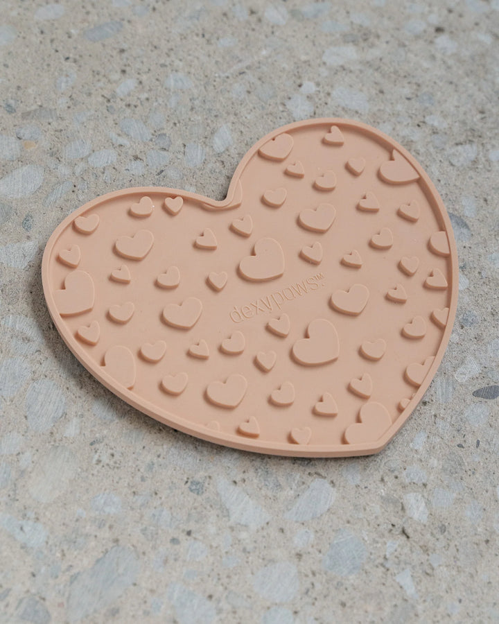 Blush Pink Heart Enrichment Lick Mat