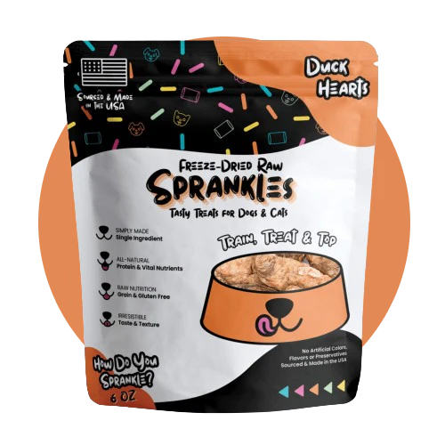 Freeze Dried Duck Heart Treats for Cats & Dogs