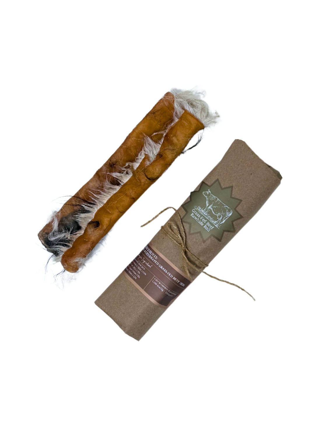 Grass-Fed Beef Hide Roll Chew Fur-On | Litto Howler