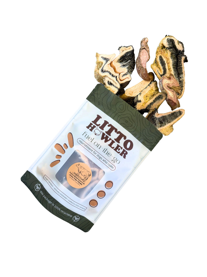Freeze-Dried Grass-Fed Beef Green Tripe Chunks | Litto Howler