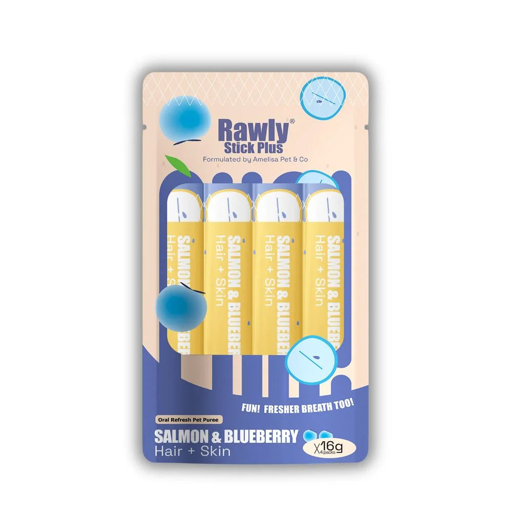 Rawly Stick PLUS | Creamy Cat Puree | Salmon & Blueberry