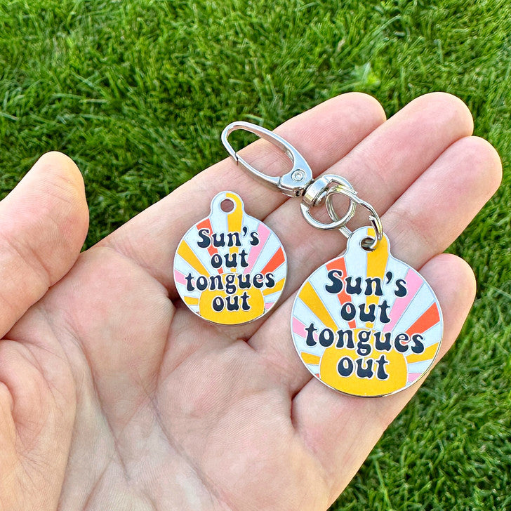 Sun's Out Tongues Out Dog Tag