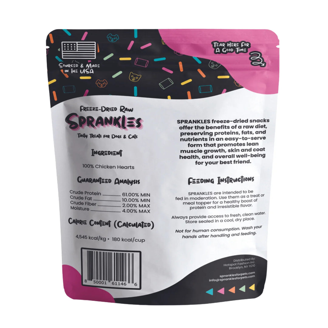 Freeze Dried Chicken Heart Treats for Cats & Dogs