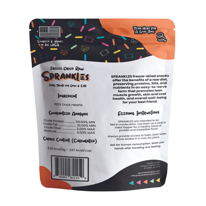 Freeze Dried Duck Heart Treats for Cats & Dogs