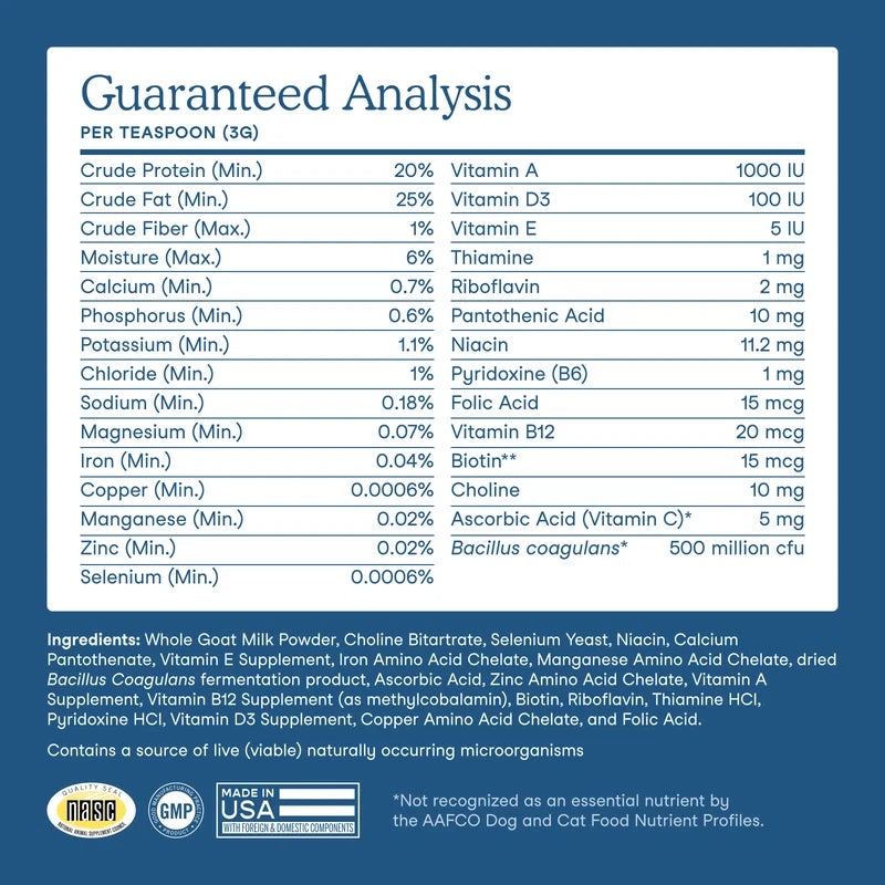 Multivitamin Goat Milk Topper