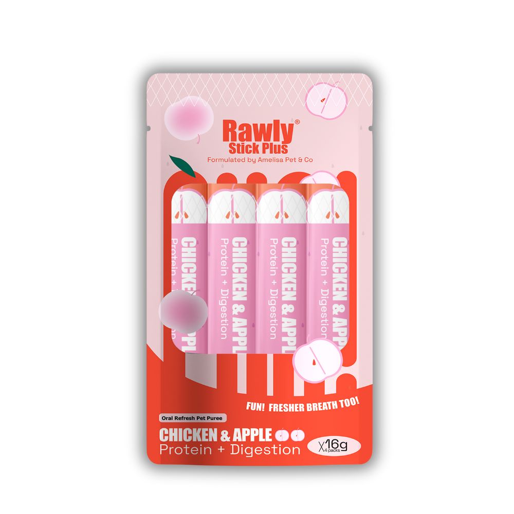 Rawly Stick PLUS | Creamy Cat Puree | Chicken & Apple