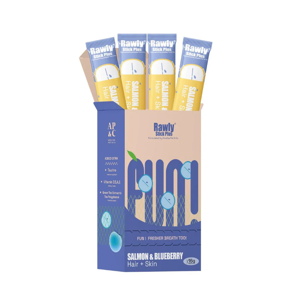 Rawly Stick PLUS | Creamy Cat Puree | Salmon & Blueberry
