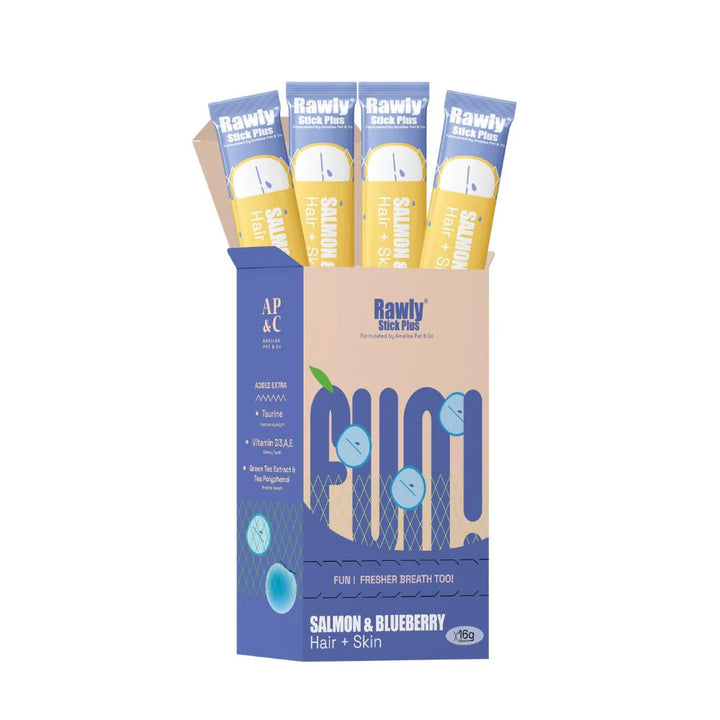 Rawly Stick PLUS | Creamy Cat Puree | Salmon & Blueberry