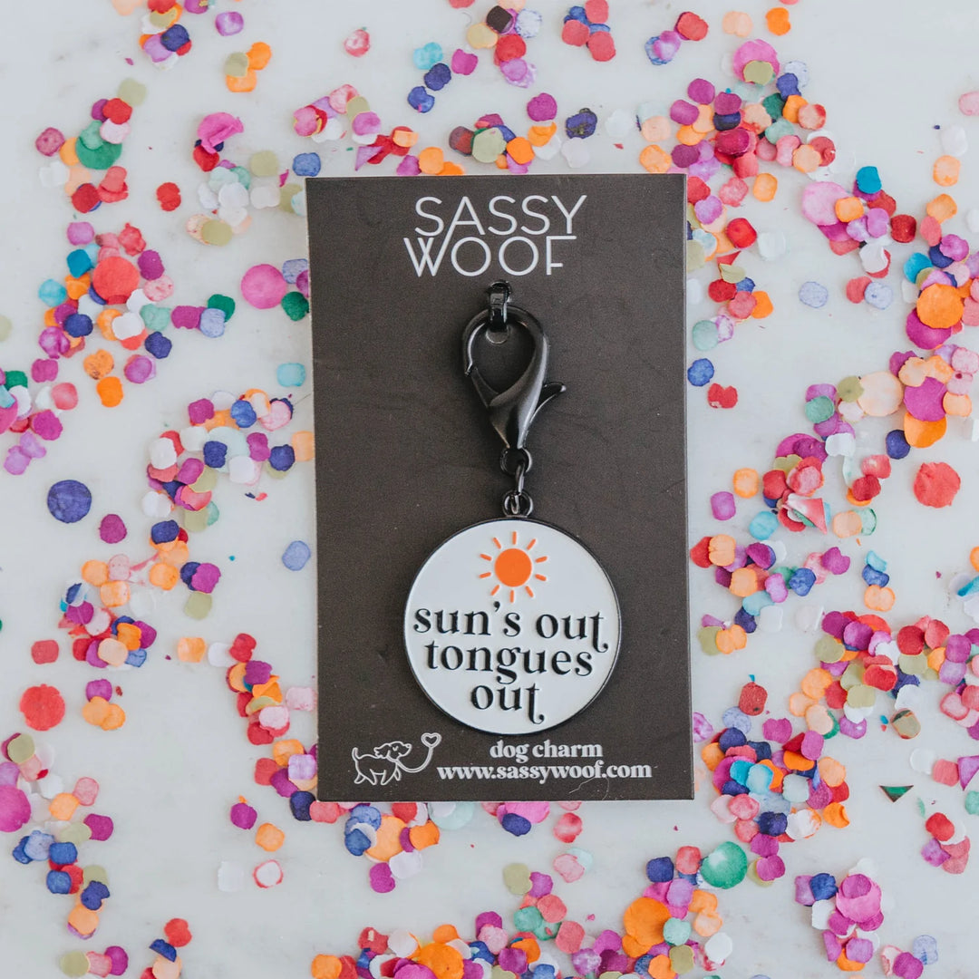 Dog Collar Tag | Sun's Out Tongues Out