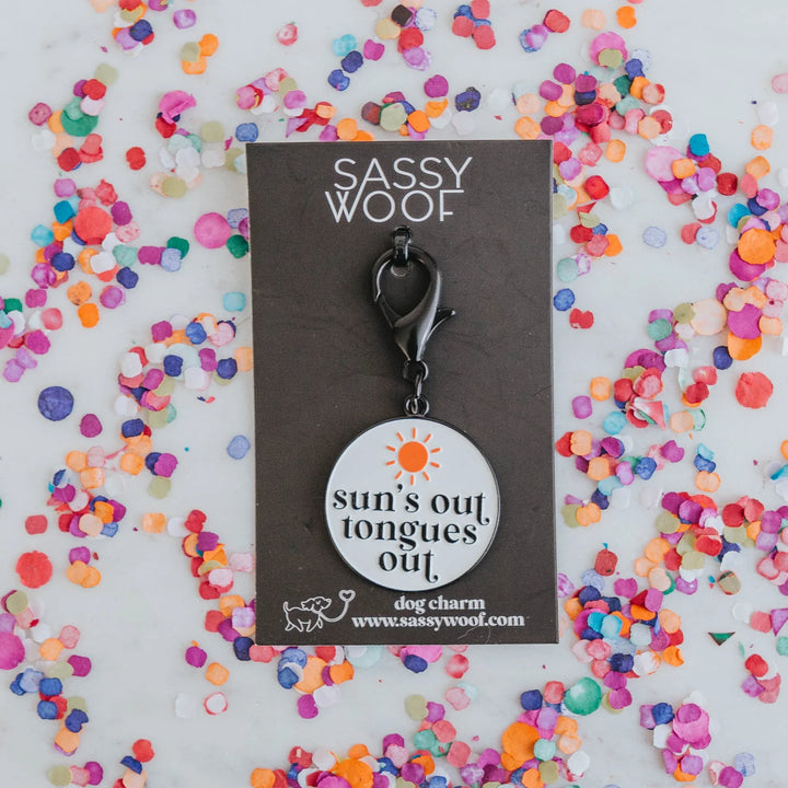Dog Collar Tag | Sun's Out Tongues Out